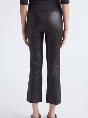 Vince 100% Lamb Leather Crop Flare Pants